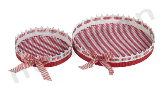 44335 diskaki set2 metalliko kokkino karo 25cm 231358