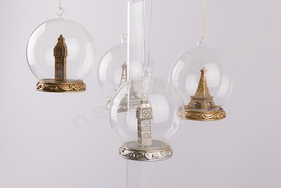 Γυάλινες μπάλες big Ben & Eiffel tower