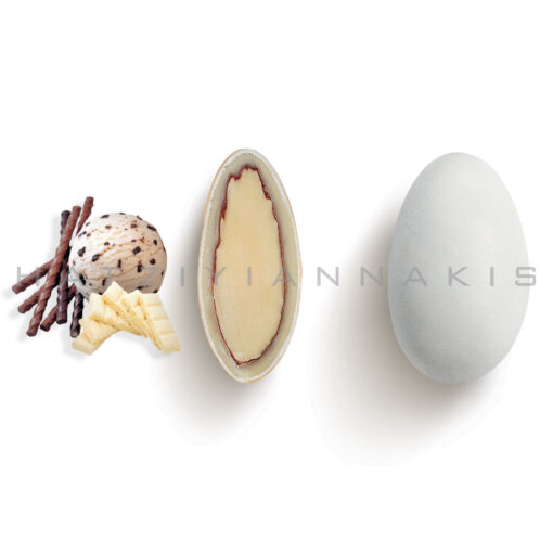 Choco Almond γεύση Stracciatella κουφέτο λευκο ματ