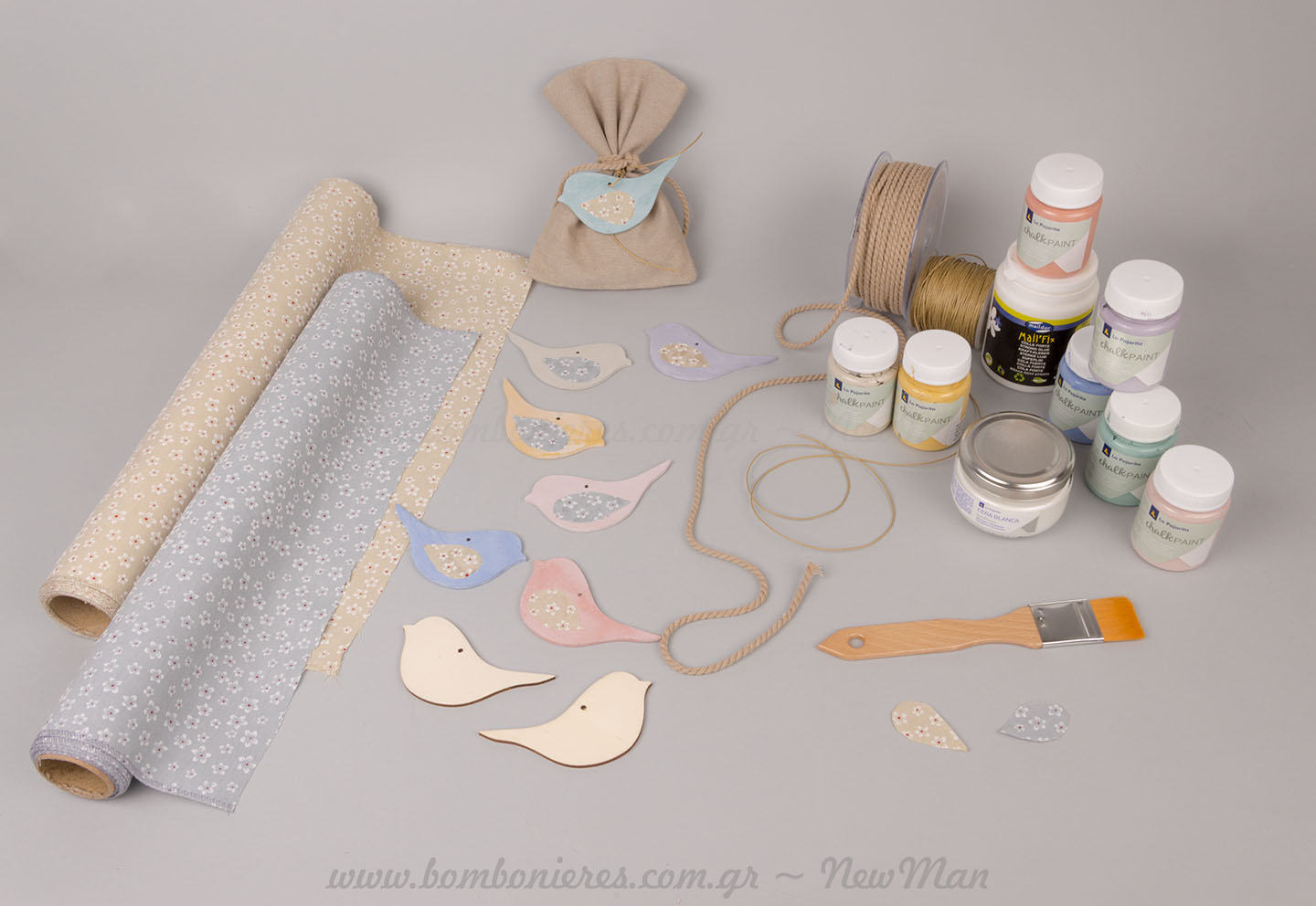 DIY με chalk paints & φλοράλ ύφασμα