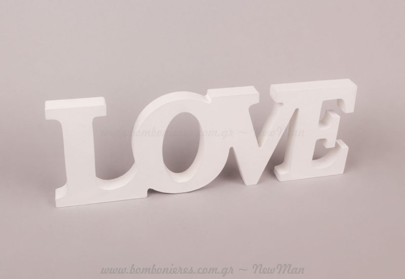 LOVE ξύλινο λευκό