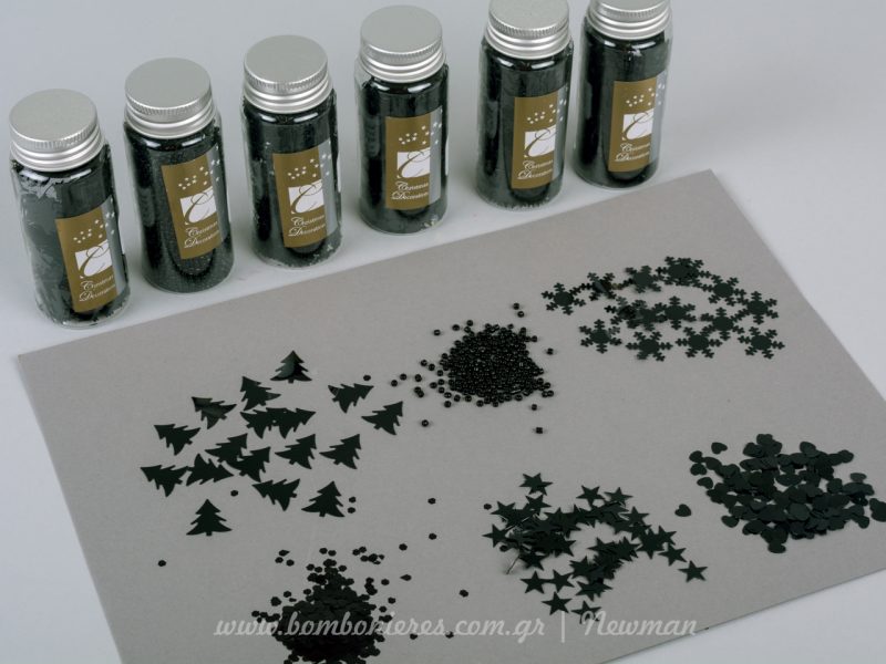 Κονφετί σε σχέδια και σε μαύρο χρώμα confetti black mavro