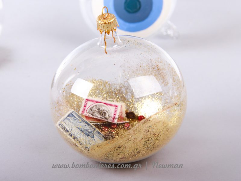 DIY γυάλινη διάφανη μπάλα γεμισμένη με glitter