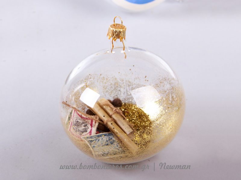 DIY γυάλινη διάφανη μπάλα γεμισμένη με glitter