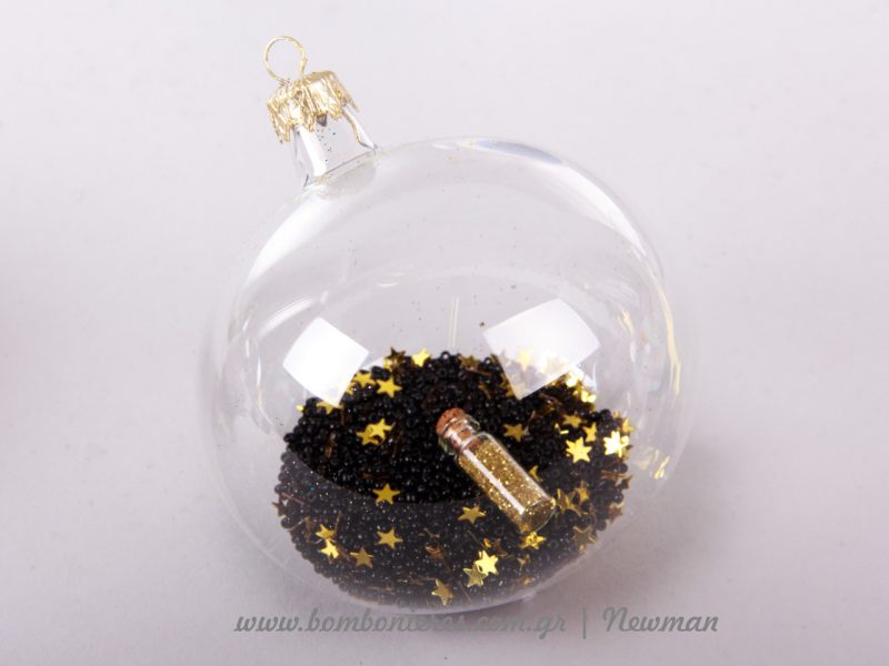 DIY γυάλινη διάφανη μπάλα γεμισμένη με confetti