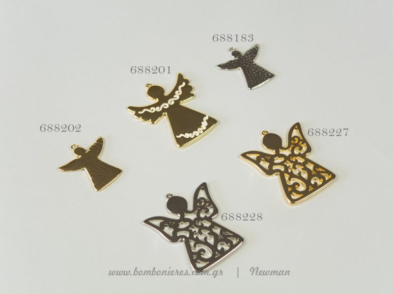 Μεταλλικά αγγελάκια για γούρια metallika kremasta aggelakia gouria