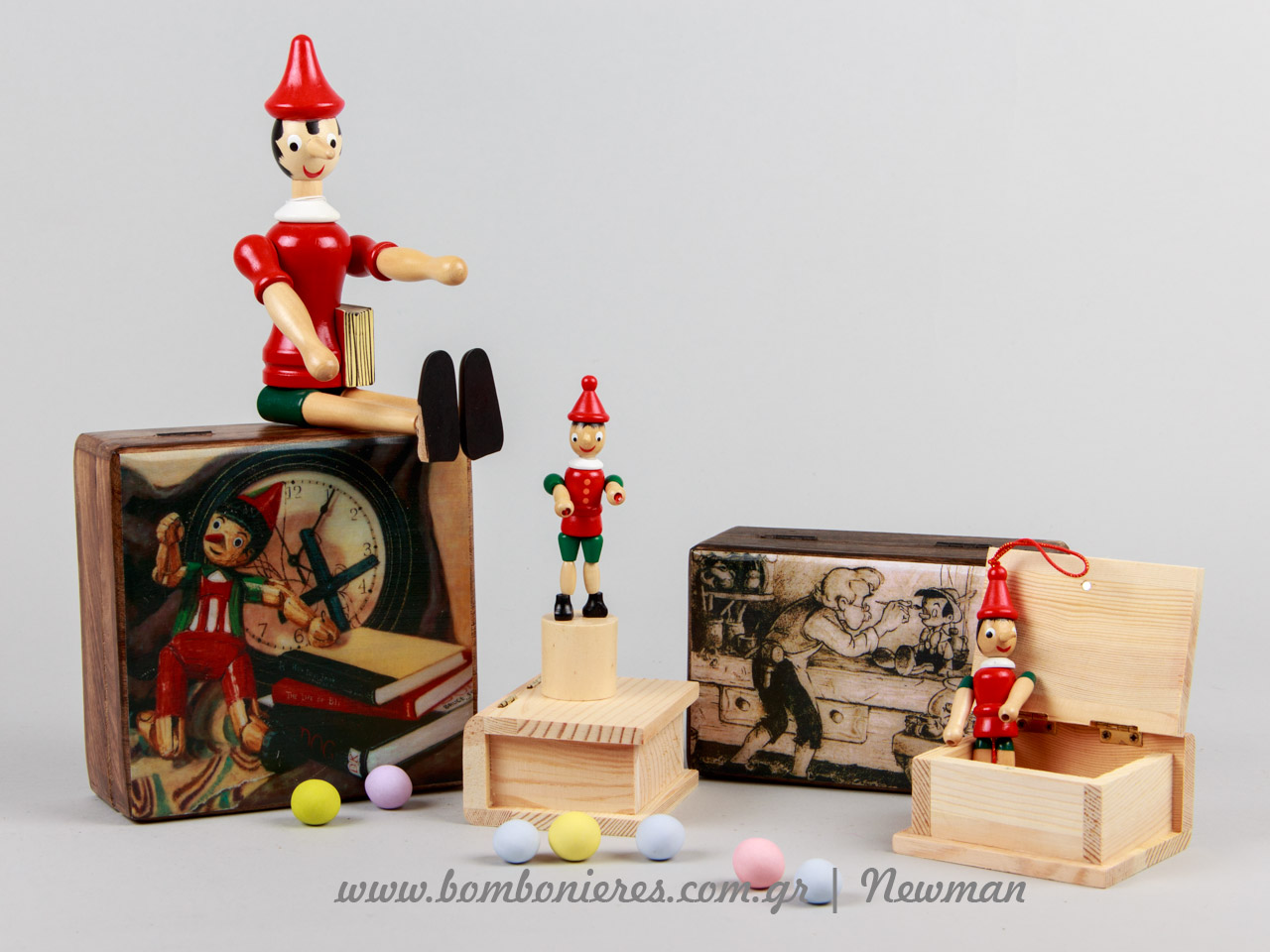 thema pinokio pinocchio xilina koutia diakosmitika mpomponieres Θέμα Πινόκιο