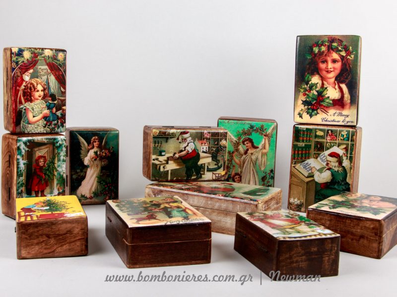 ξύλινα κουτιά χριστουγεννιάτικα xilina koutia xristougenniatika handmade