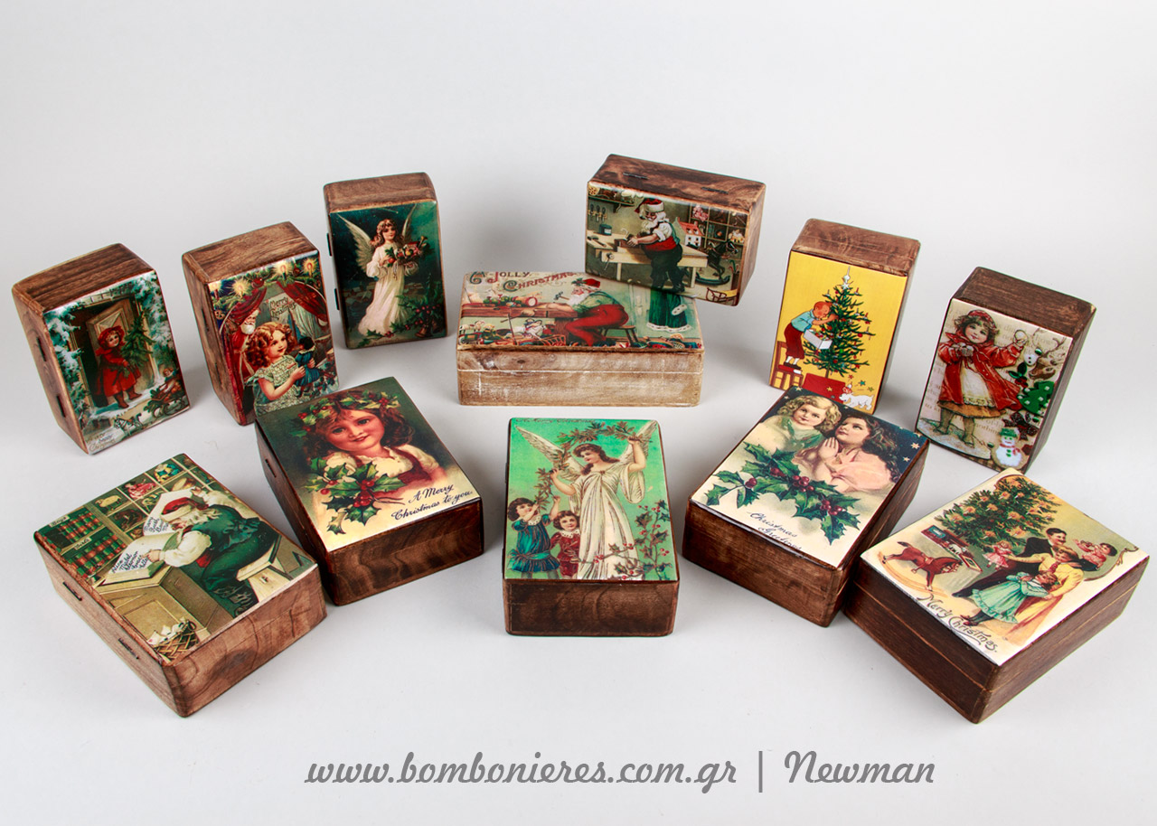 ξύλινα κουτιά χριστουγεννιάτικα xilina koutia xristougenniatika handmade