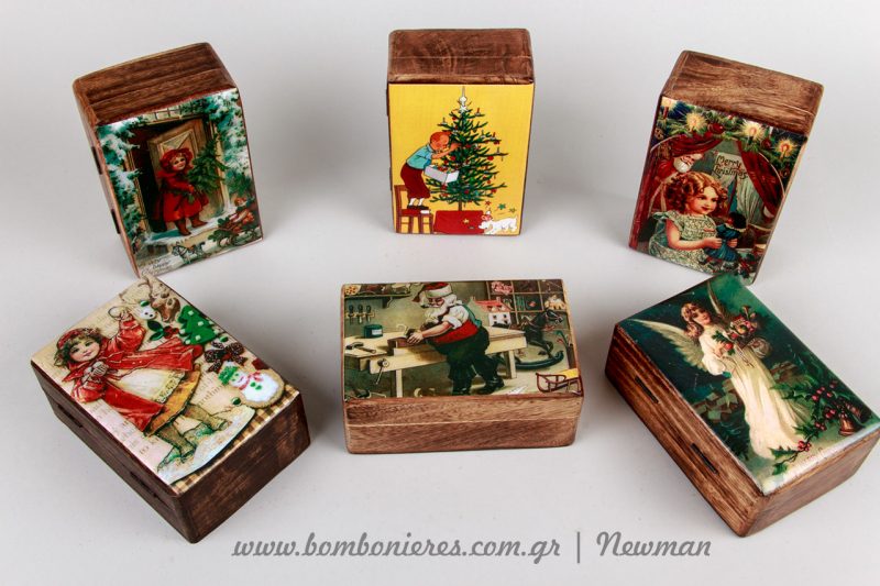 ξύλινα κουτιά χριστουγεννιάτικα xilina koutia xristougenniatika handmade