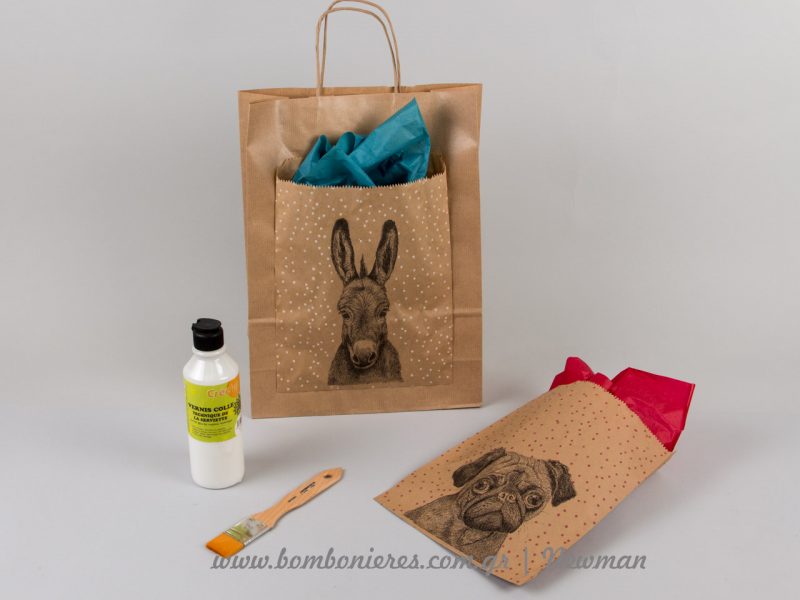paper bags dogs cats donkey