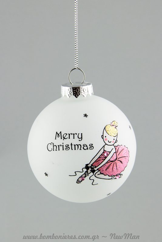 Merry Christmas με μπαλαρίνα που φοράει τις πουέντ της (380394).