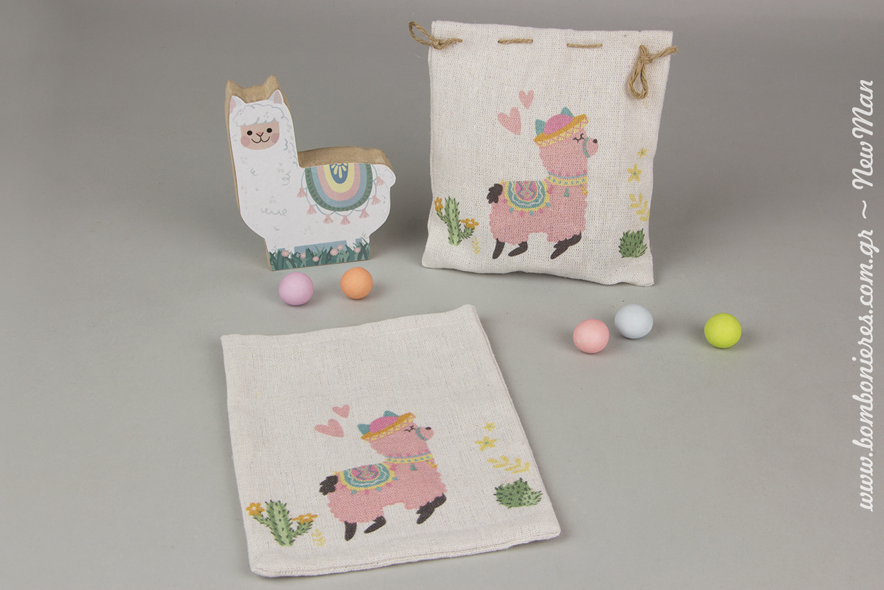 Θέμα «Sweet baby Llama» για τις μπομπονιέρες και τον στολισμό της κοριτσίστικης βάπτισης.